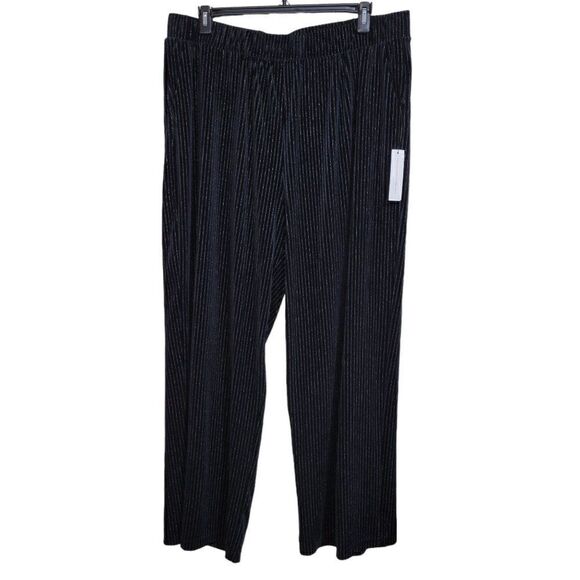 Modcloth Black Striped Flowy Pants (Size 1X) - Picture 1 of 5